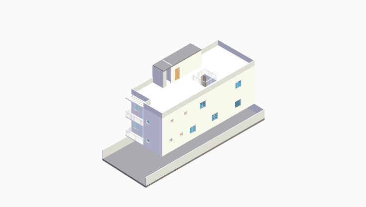 30x80 | South Facing 3D model rendering