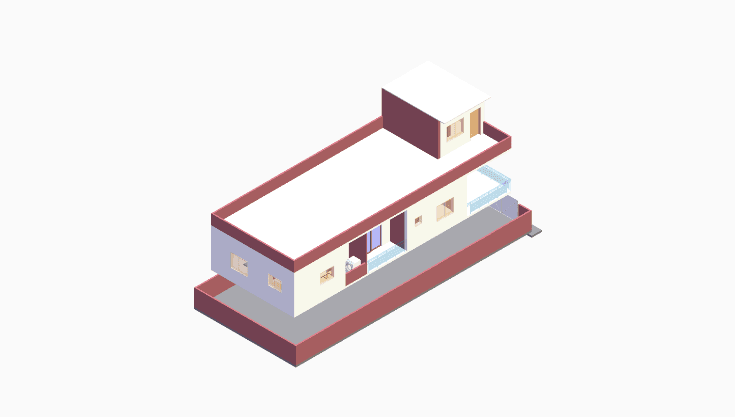 30x80 | North Facing 3D model rendering