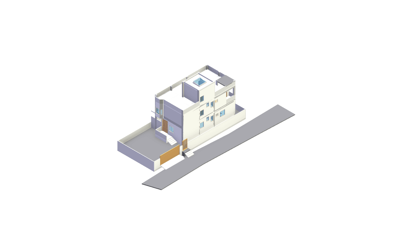 30x80 | North_east Facing 3D model rendering