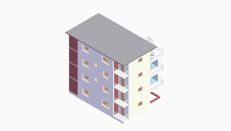 40x40 | West Facing 3D model rendering
