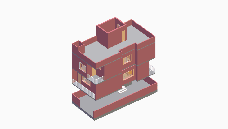 20x40 | South Facing 3D model rendering