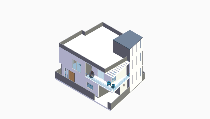 40x40 | West Facing 3D model rendering