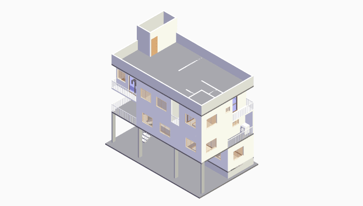 30x50 | West Facing 3D model rendering